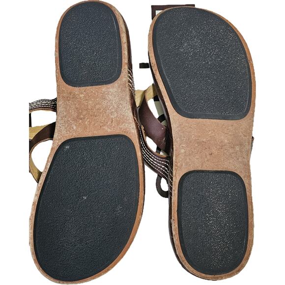 OluKai Brown Leather Thong Sandals Beach Hawaii Boho  8 - Picture 8 of 10